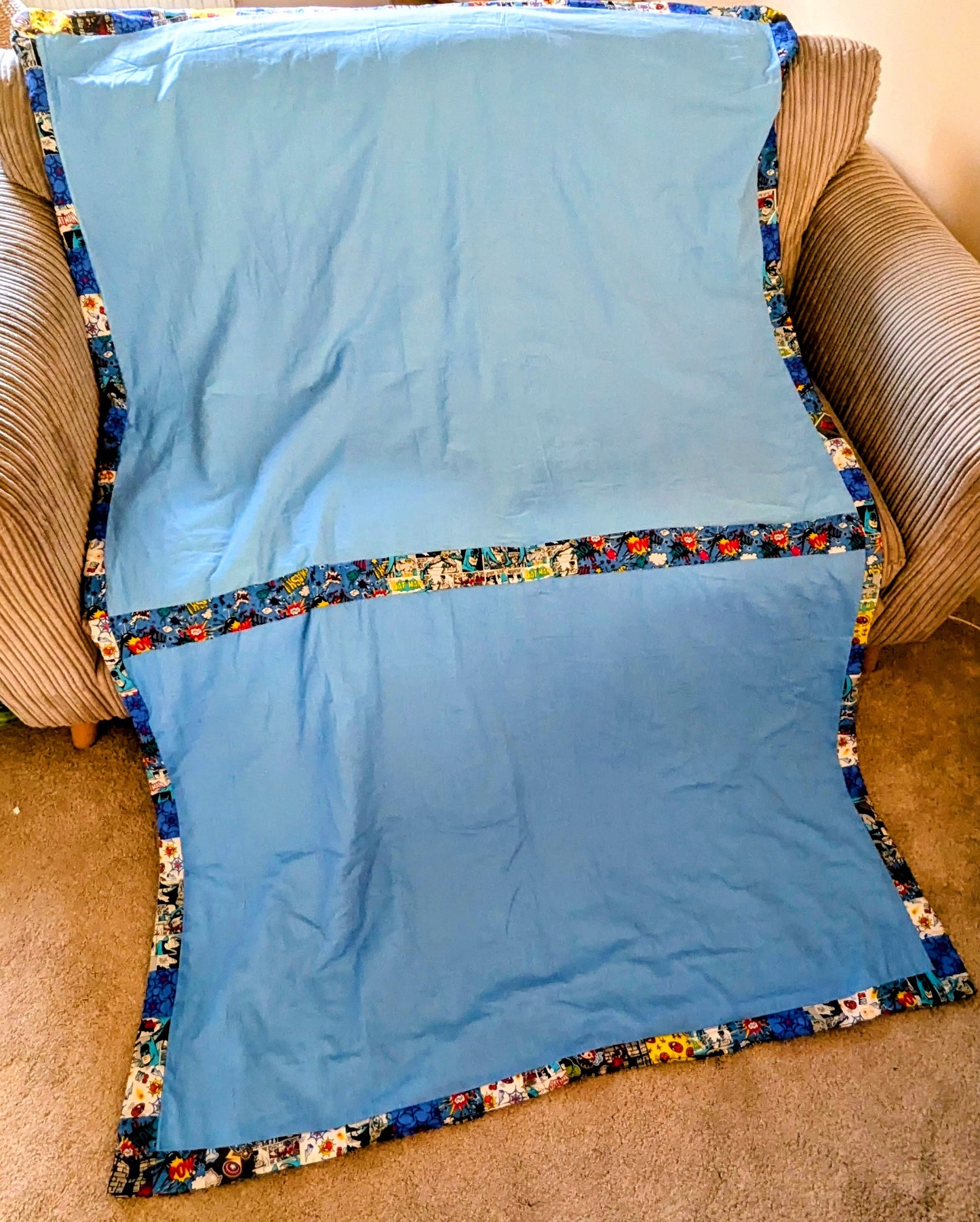 Superhero patchwork quilt