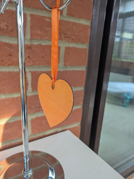 Orange heart wall hanging