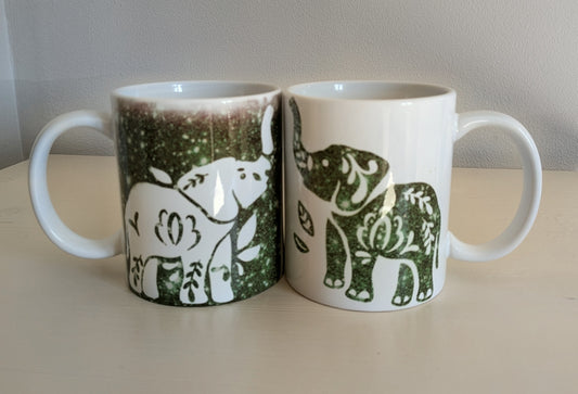 Green Elephant Mug Set – 12oz (Set of 2)