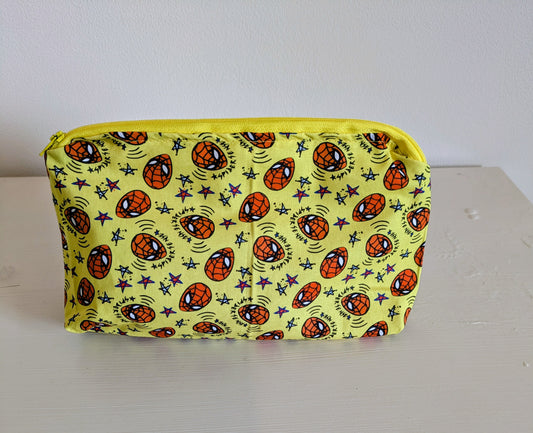 Harrie's Crafts Spiderman wash bag featuring a colorful Spider-Man graphic on durable fabric for kids.