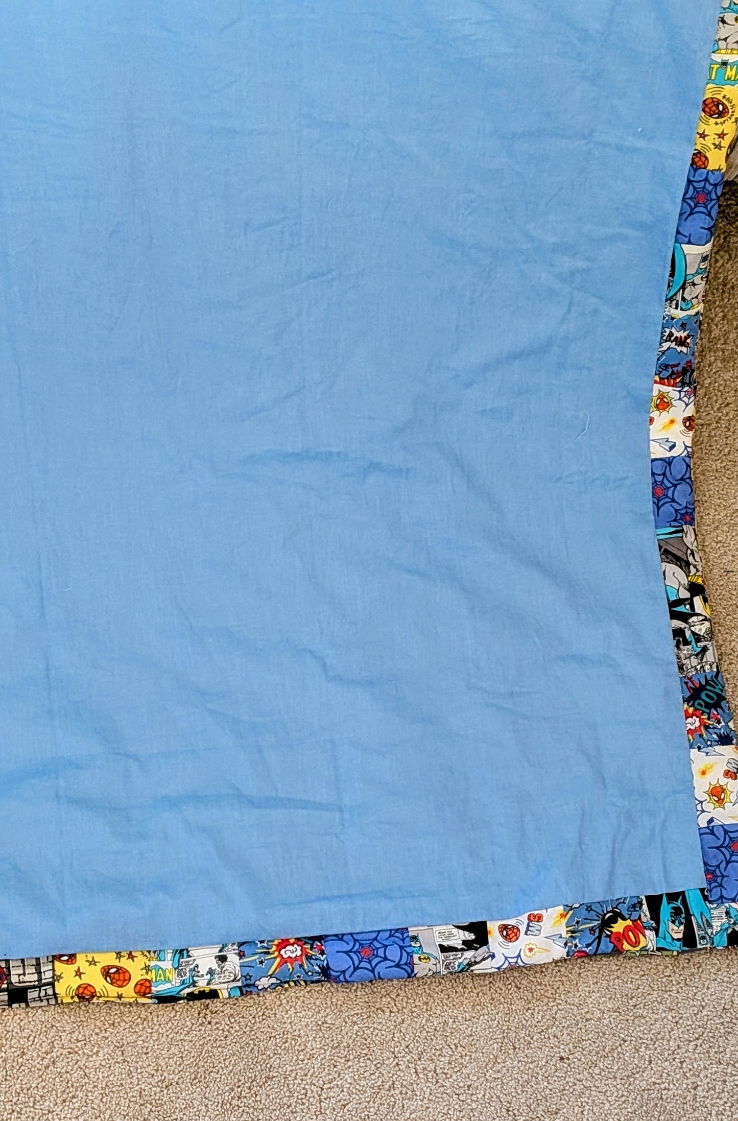 Superhero patchwork quilt