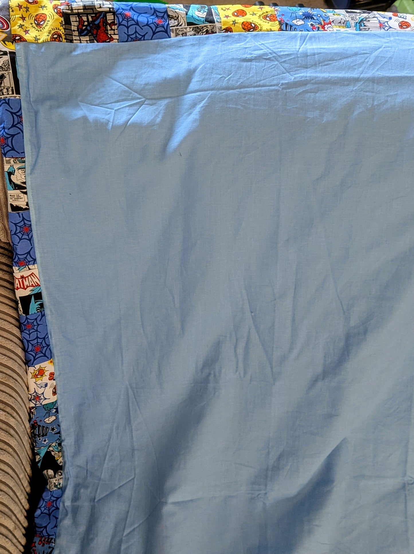 Superhero patchwork quilt