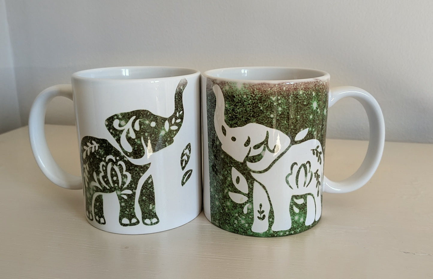Green Elephant Mug Set – 12oz (Set of 2)