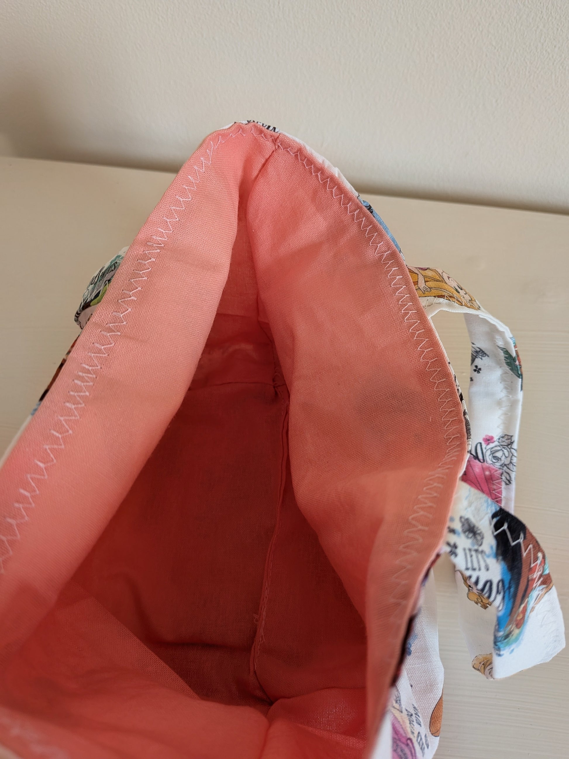 Harrie's Crafts Princess tote bag with colorful printed design, large handles, and spacious interior for everyday use.
