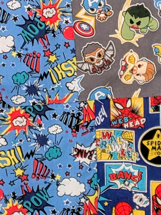Superhero patchwork quilt